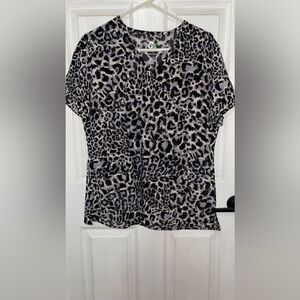 GT cheetah print scrub top